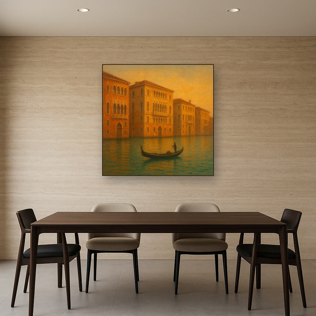 Venetian Canal Palaces at Golden Hour No. 7 Oil Painting - View 4
