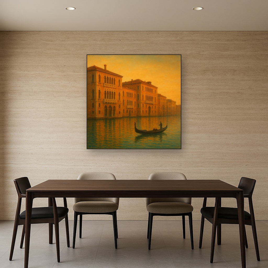 Venetian Canal Palaces at Golden Hour No. 11 Oil Painting - View 4