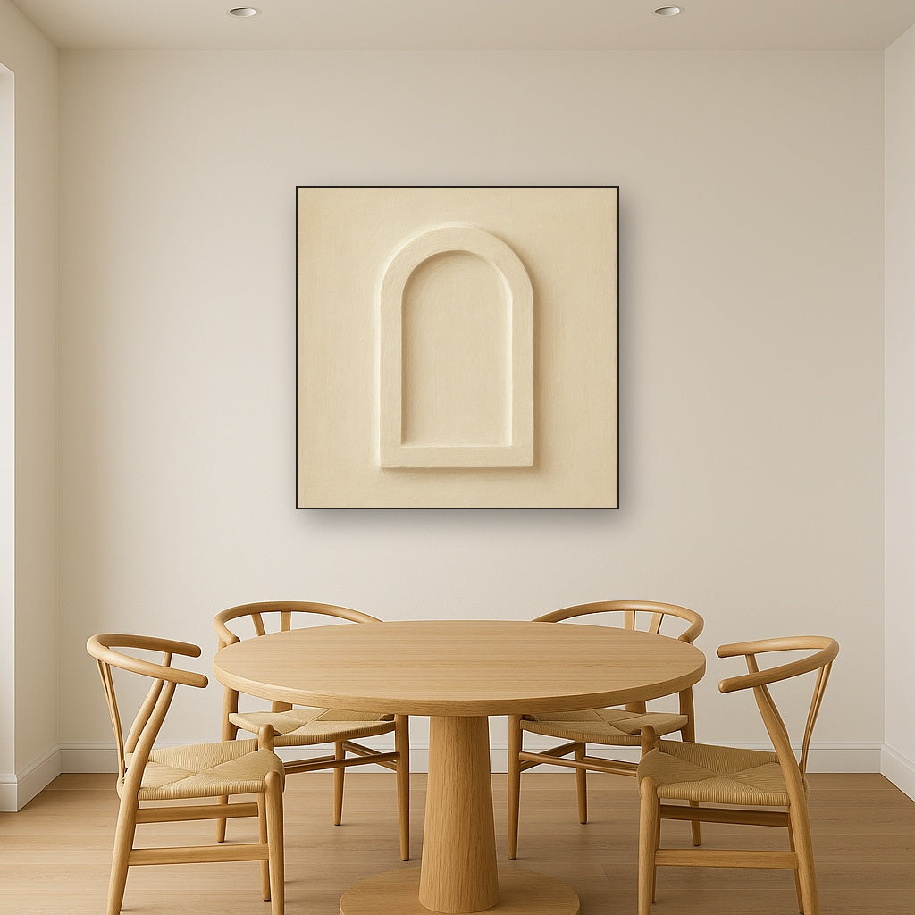 Textured Monolithic Plaster Arch No. 9 - Modern Fine Art Oil Painting - View 4