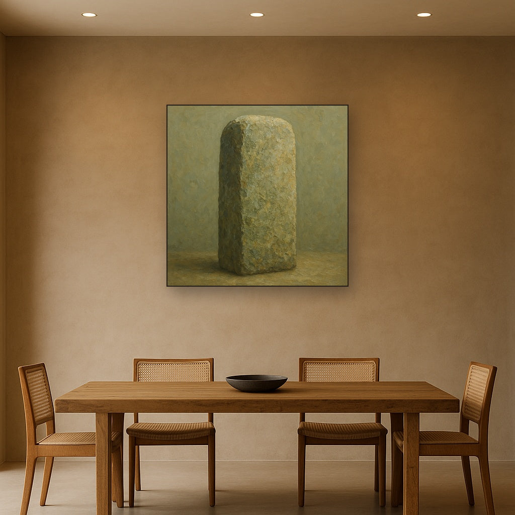 Weathered Stone Stele Wabi-Sabi Oil Painting - View 4