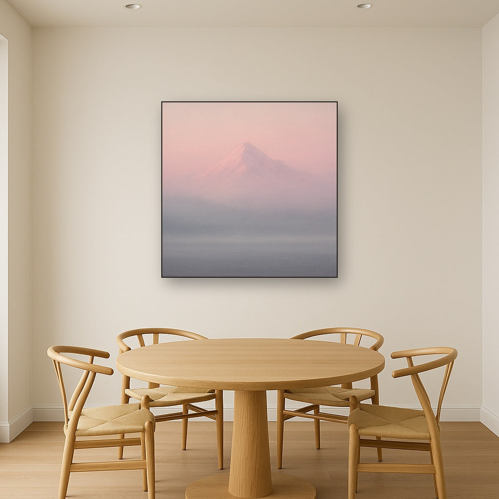 Pale Alpenglow over Distant Glacial Peak No. 7 Oil Painting - View 4