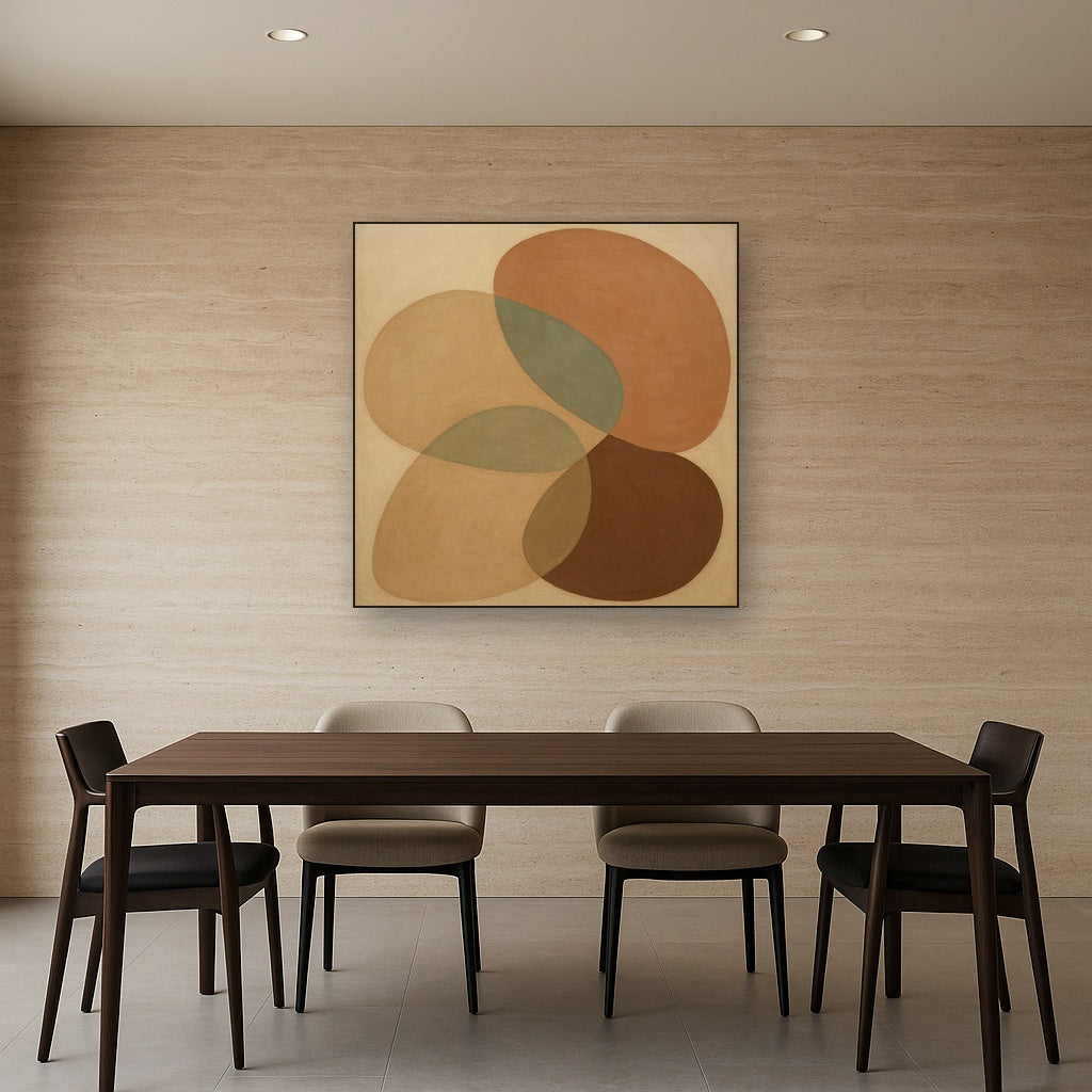 Organic Curved Shapes in Neutral Earth Pigments No. 9 Fine Art Oil Painting - View 4