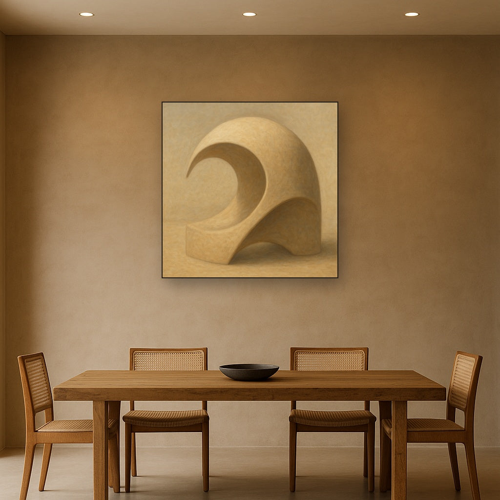 Soft Architectural Curve in Desert Bone No. 7 Oil Painting - View 4