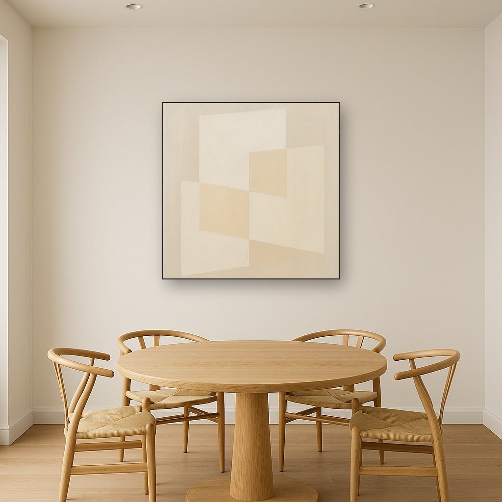 Architectural Stucco Geometry No. 3 - Modern Fine Art Oil Painting - View 4