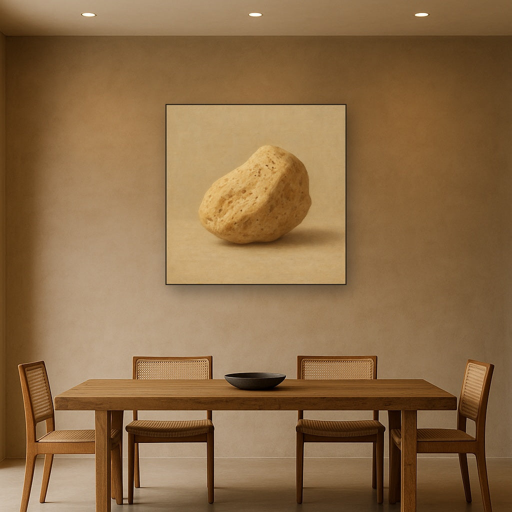 Zen Stone & Warm Grey Void No. 5 - Modern Fine Art Oil Painting - View 4