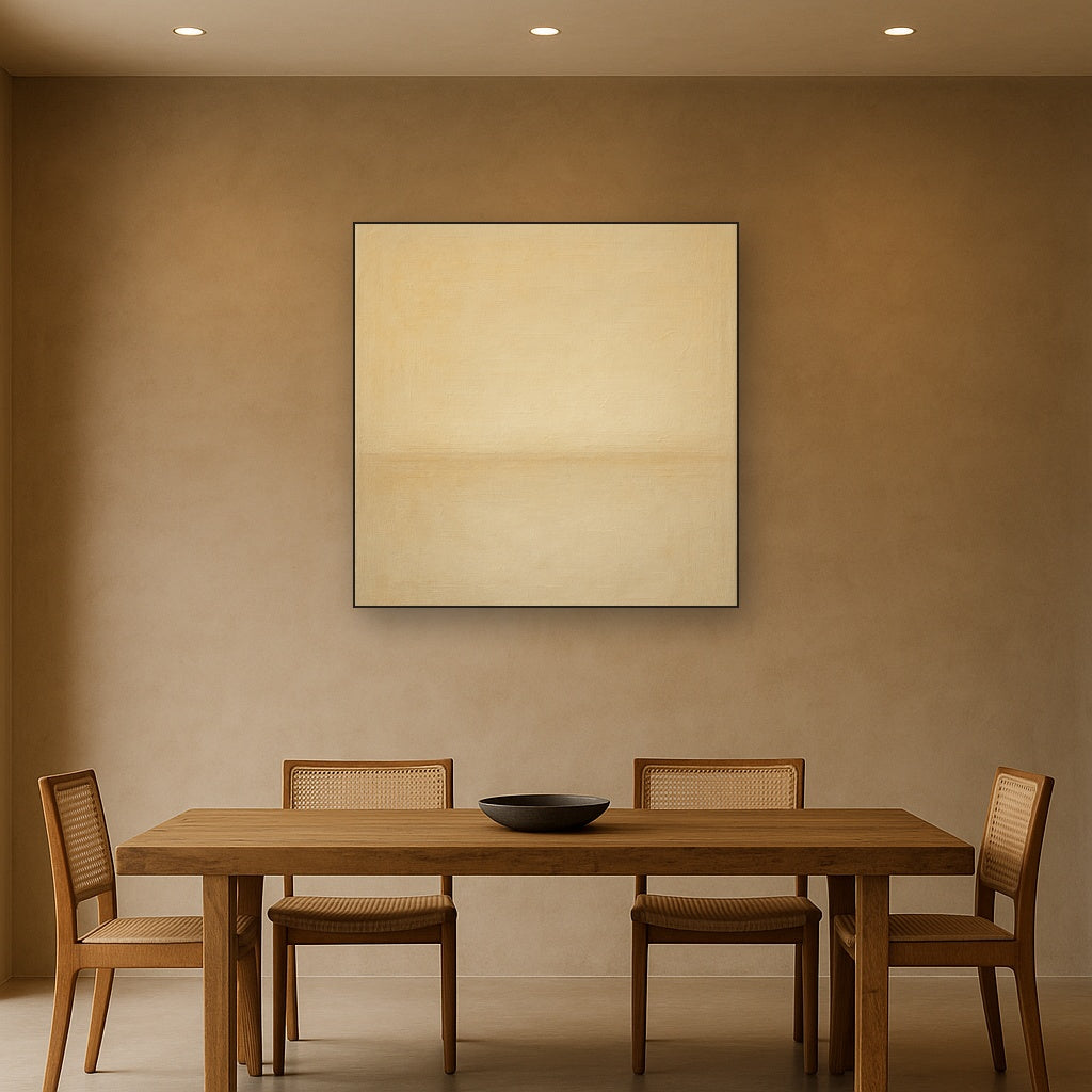 Earthy Raw Linen Texture Field No. 4 - Modern Fine Art Oil Painting - View 4