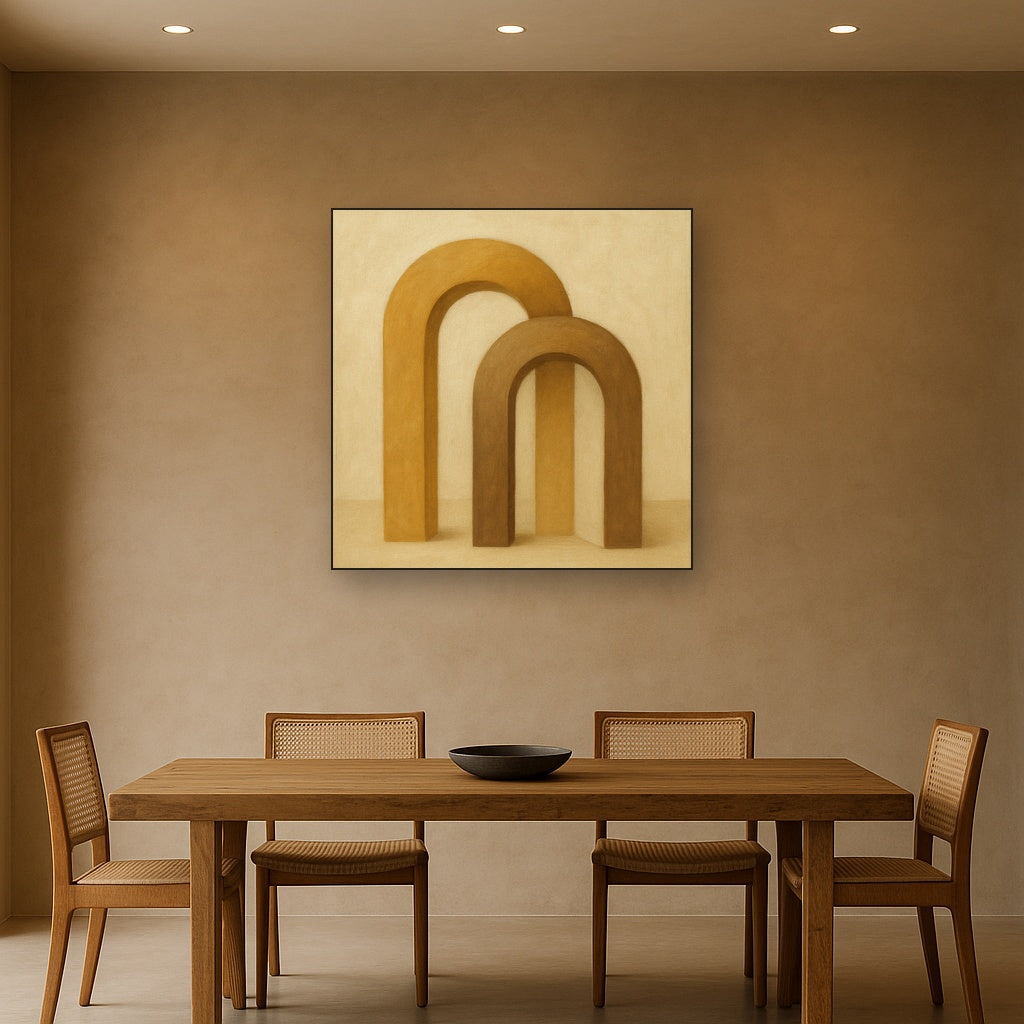 Minimalist Japandi Archways No. 10 - Modern Fine Art Oil Painting - View 4