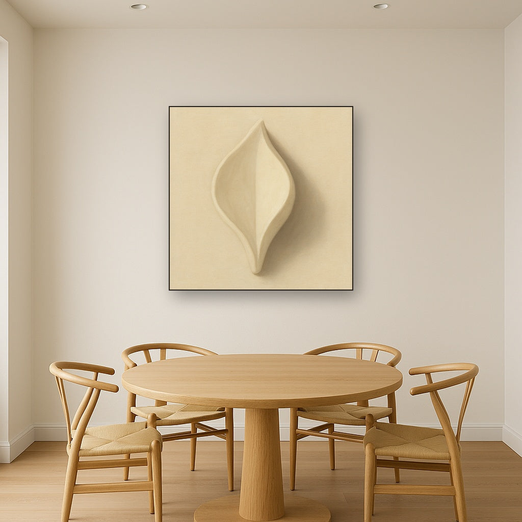 Sculpted Ivory Floral Contour No. 1 - Modern Fine Art Oil Painting - View 4