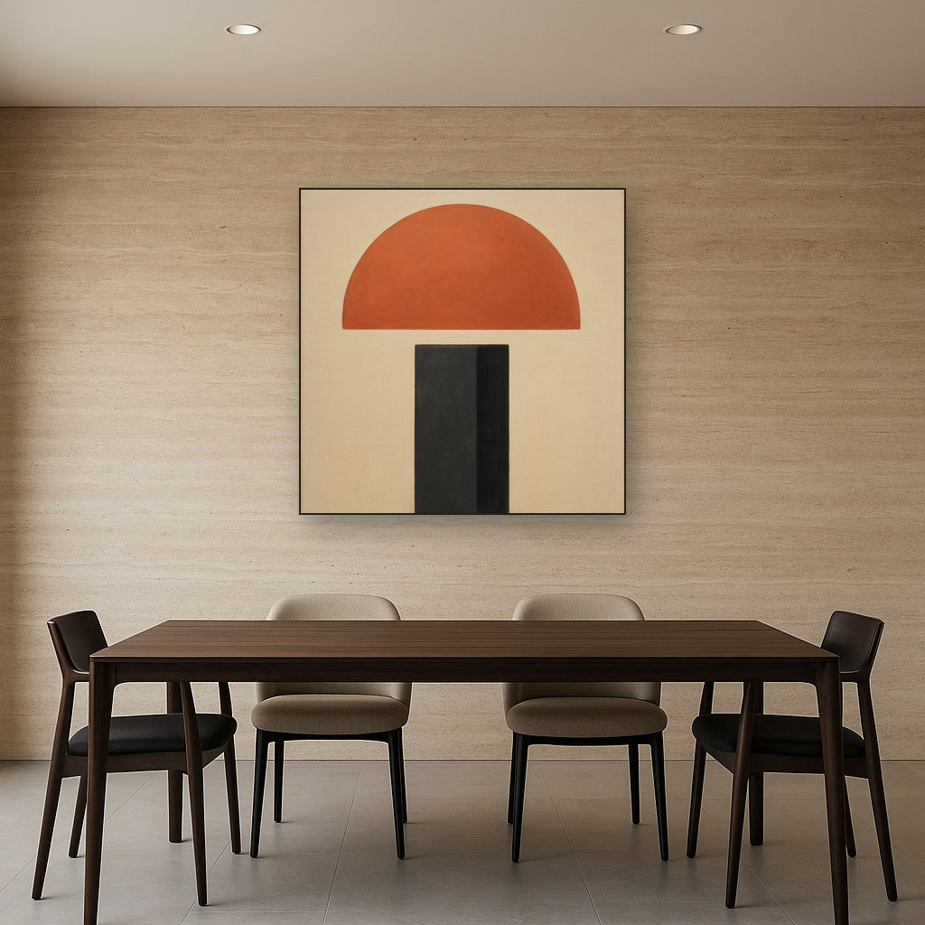 Semicircle Horizon & Minimalist Pillar No. 15 Oil Painting - View 4