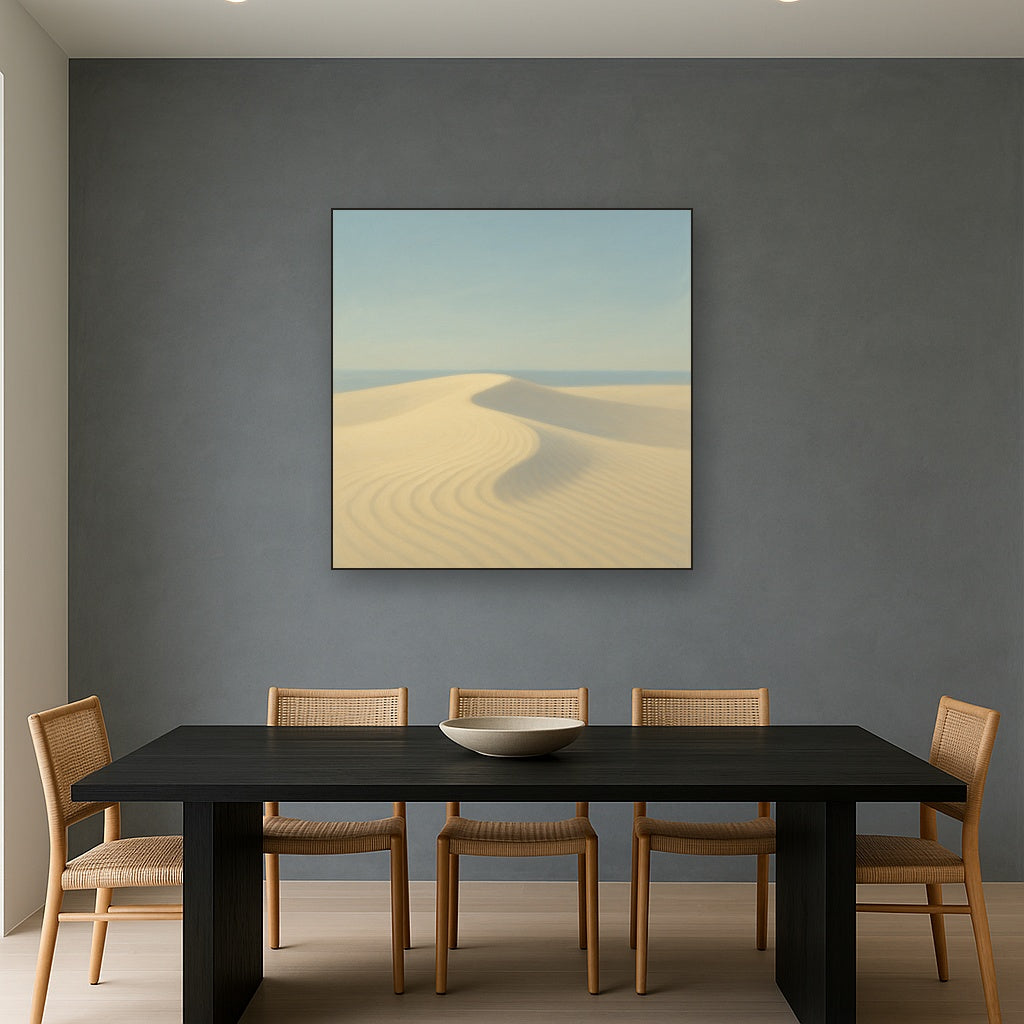 Minimalist Sand Dunes under Expansive Sky No. 9 Fine Art Oil Painting - View 4