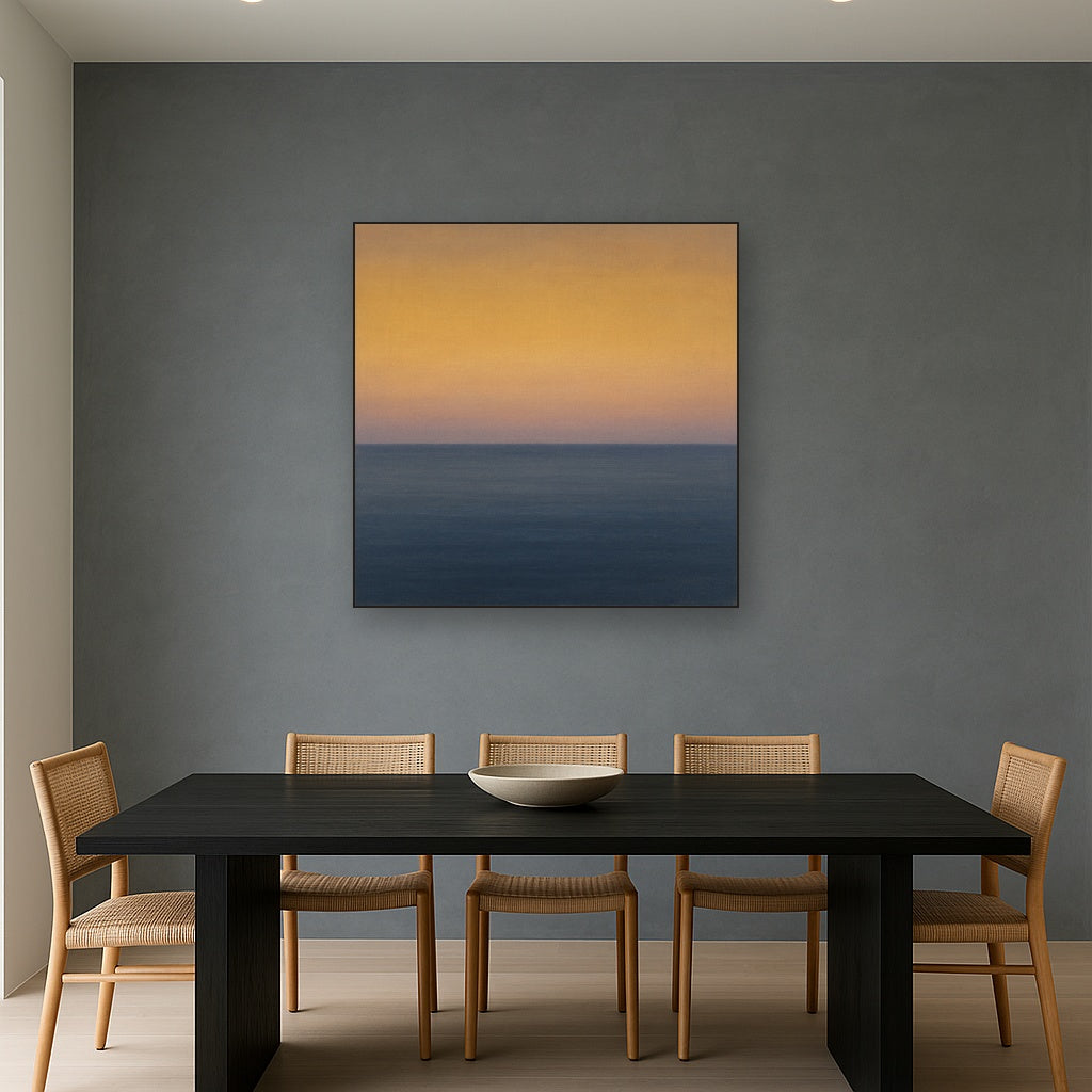 Dusk Horizon in Pale Lavender & Slate No. 3 - Modern Fine Art Oil Painting - View 4