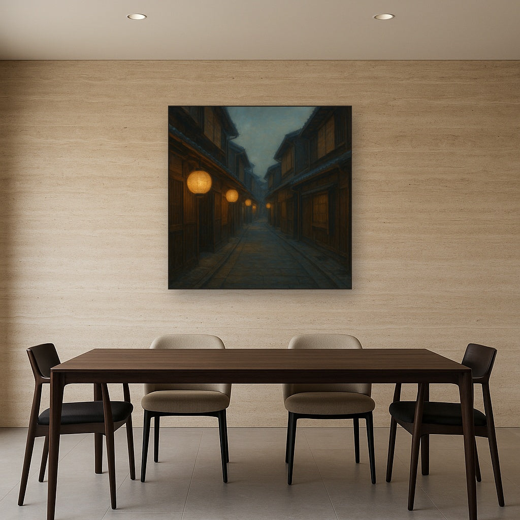 Old Kyoto Gion Alley in Soft Lantern Light No. 26 Oil Painting - View 4