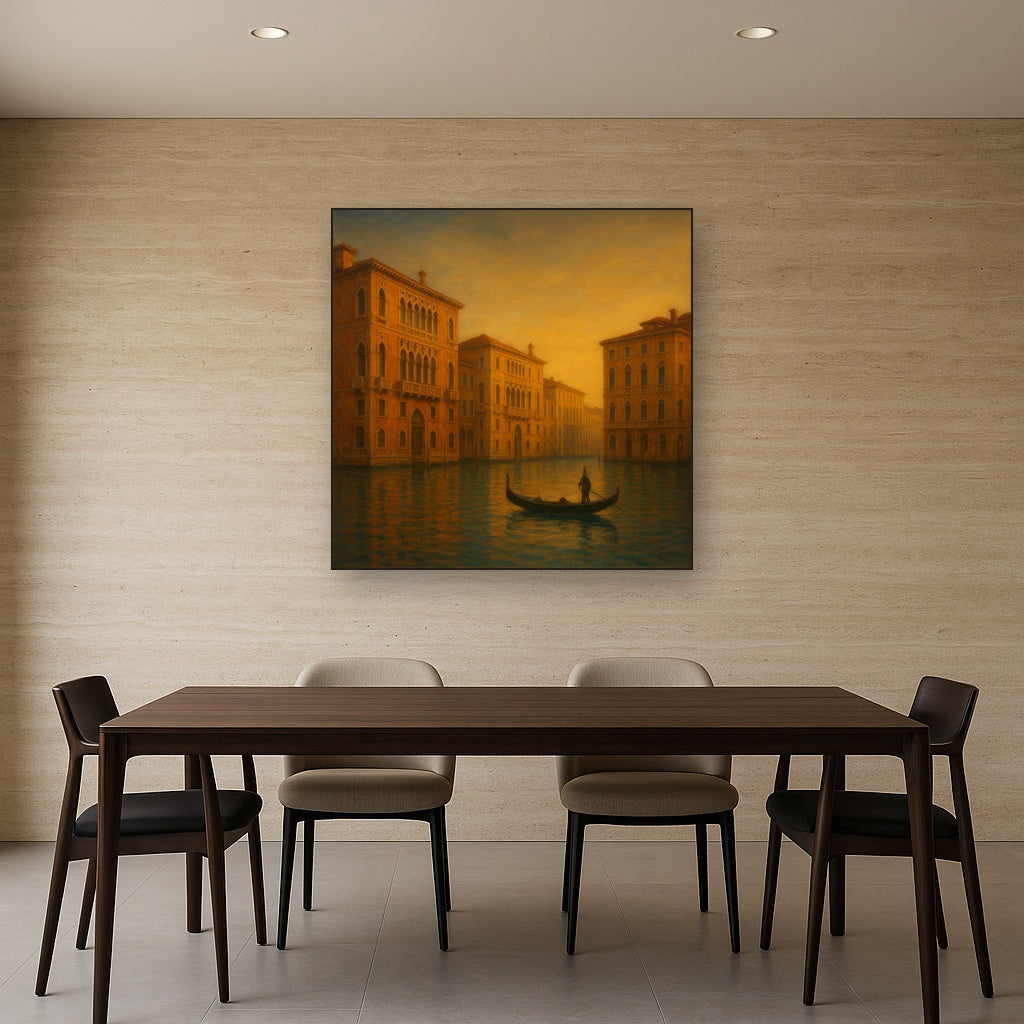 Venetian Canal Palaces at Golden Hour No. 12 Oil Painting - View 4