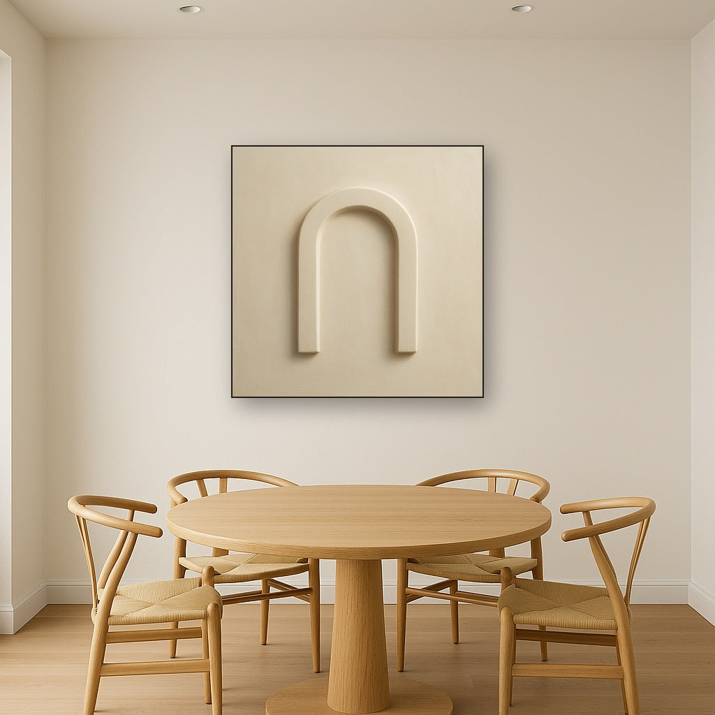 Textured Monolithic Plaster Arch No. 9 - Modern Fine Art Oil Painting - View 4
