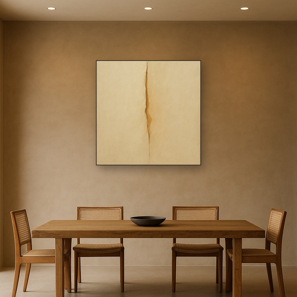 Tactile Stucco & Ochre Rift No. 9 - Modern Fine Art Oil Painting - View 4