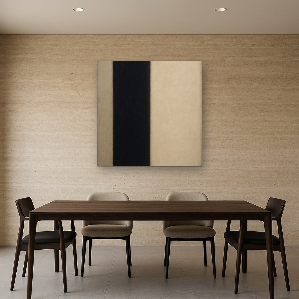 Deep Charcoal & Bone Monolith No. 1 - Modern Fine Art Oil Painting - View 4