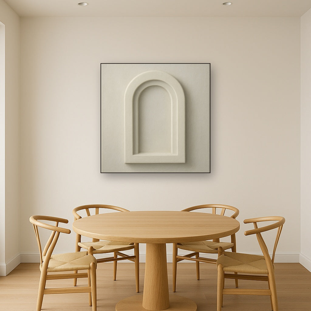 Textured Monolithic Plaster Arch No. 9 - Modern Fine Art Oil Painting - View 4