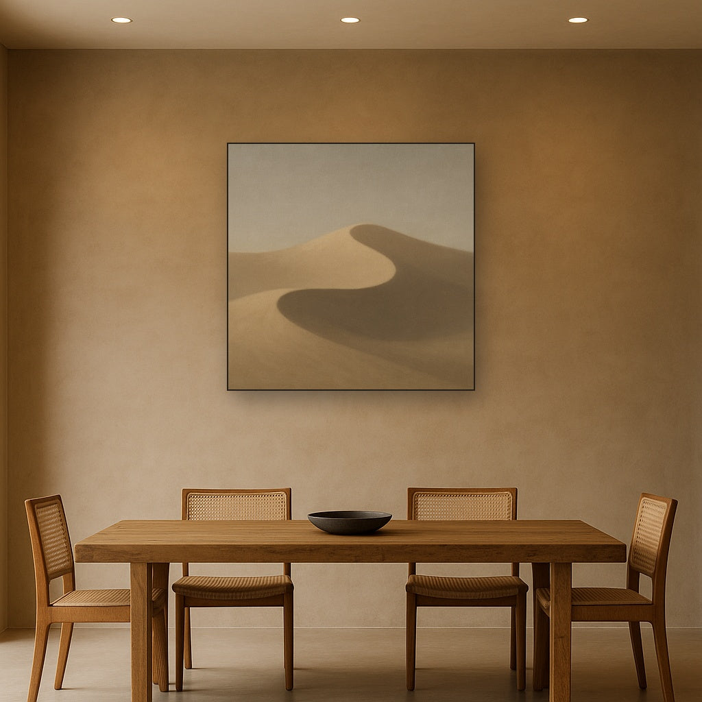Muted Desert Dune Geometry No. 8 - Modern Fine Art Oil Painting - View 4