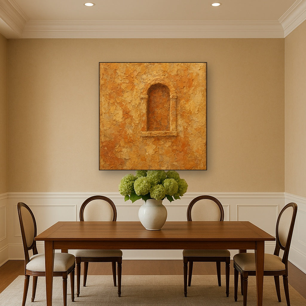 Tuscan Stucco Relic Heavy Texture Oil Painting - View 4
