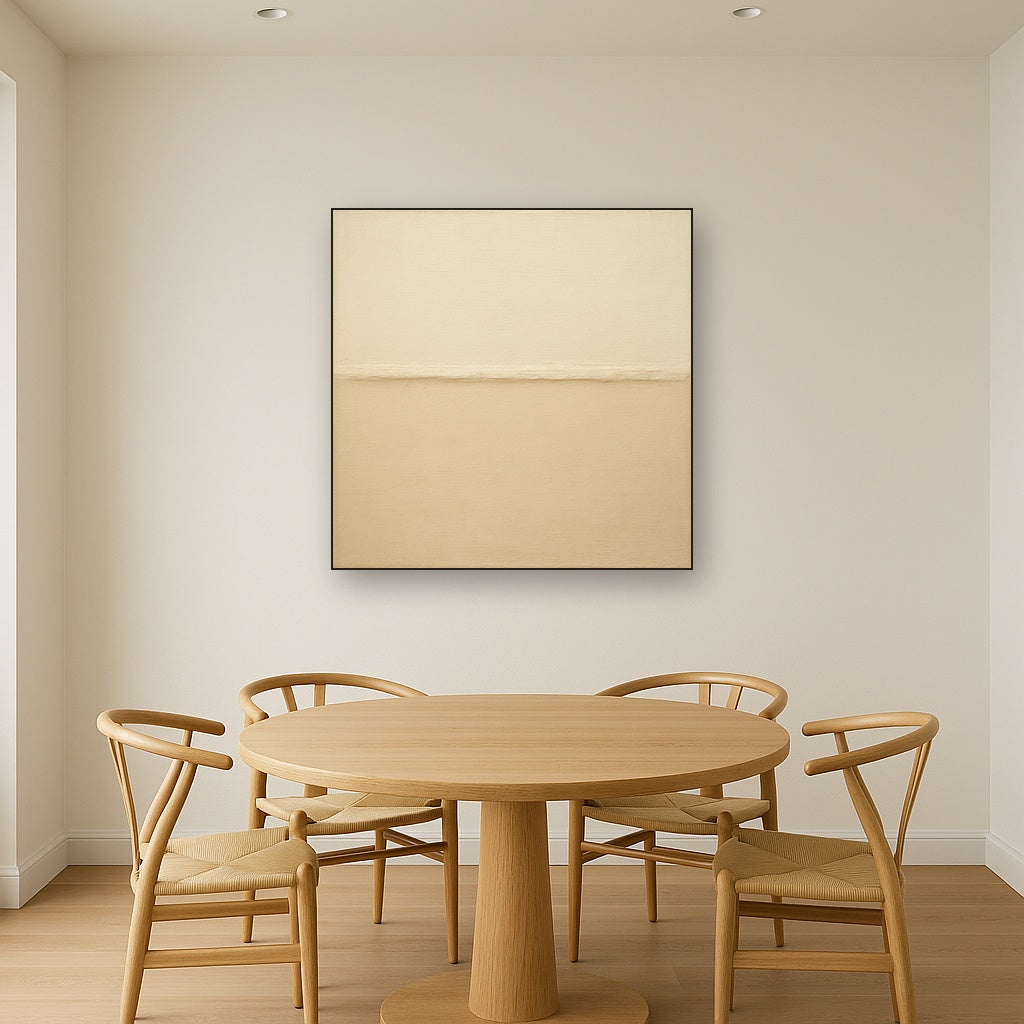 Minimalist White Horizon Band No. 7 - Modern Fine Art Oil Painting - View 4