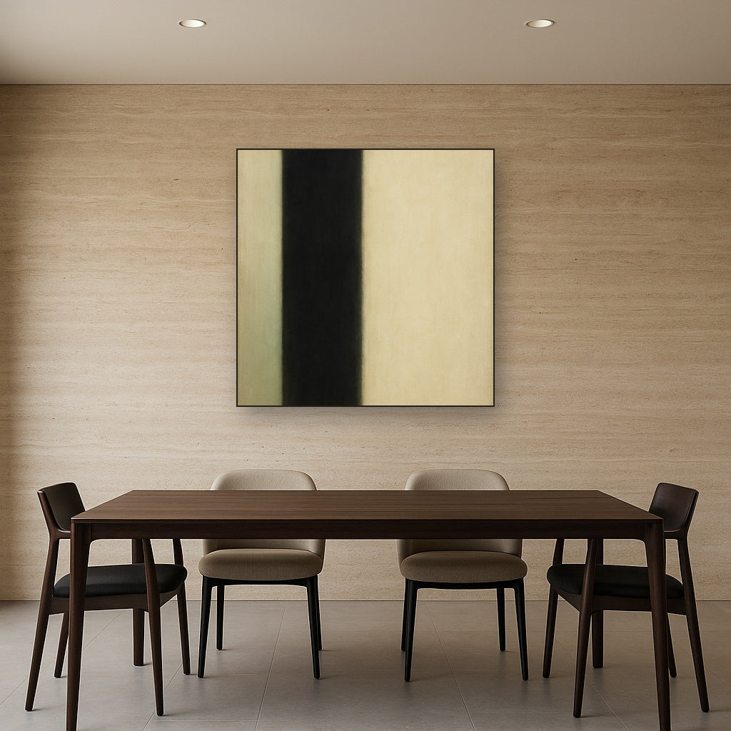 Deep Charcoal & Bone Monolith No. 1 - Modern Fine Art Oil Painting - View 4