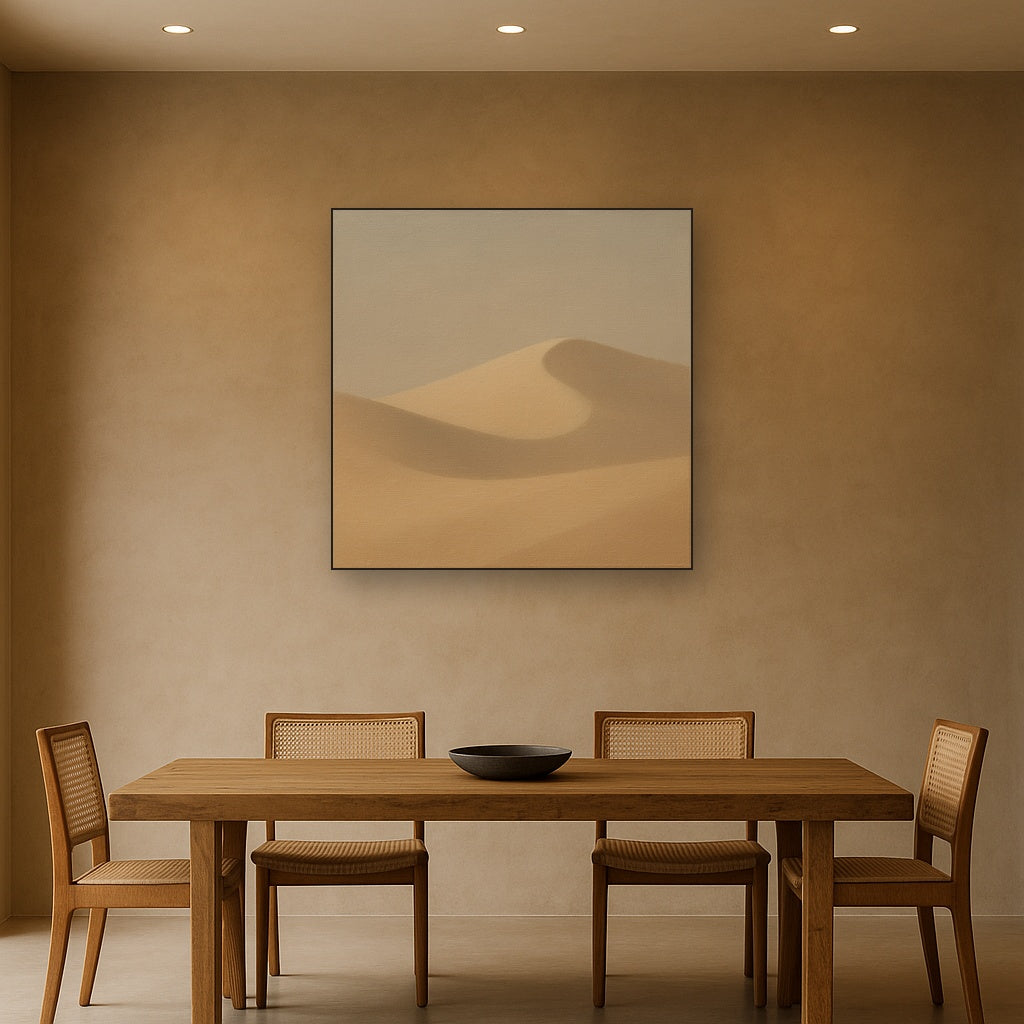 Muted Desert Dune Geometry No. 8 - Modern Fine Art Oil Painting - View 4