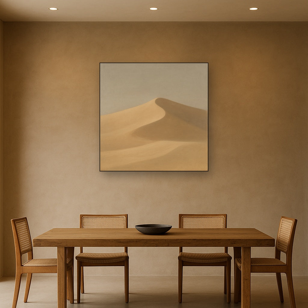 Muted Desert Dune Geometry No. 8 - Modern Fine Art Oil Painting - View 4