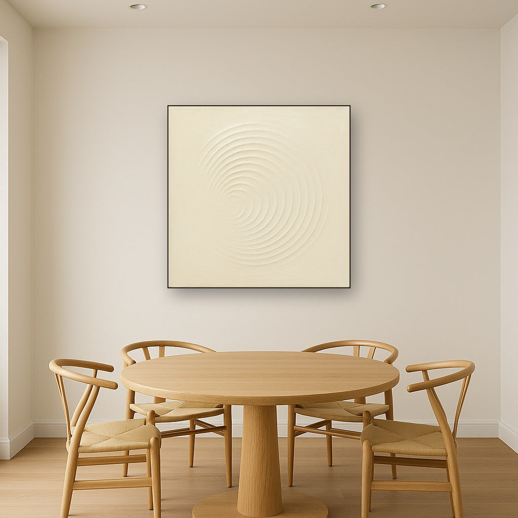 Radial Sunburst Plaster Ridge No. 5 - Modern Fine Art Oil Painting - View 4