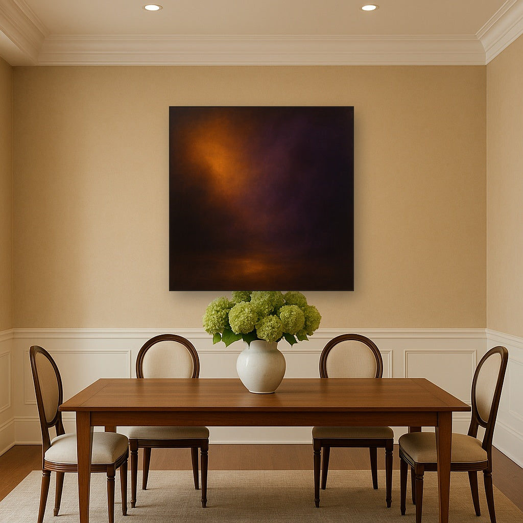 Burnt Amber & Velvet Amethyst Atmosphere Oil Painting - View 4