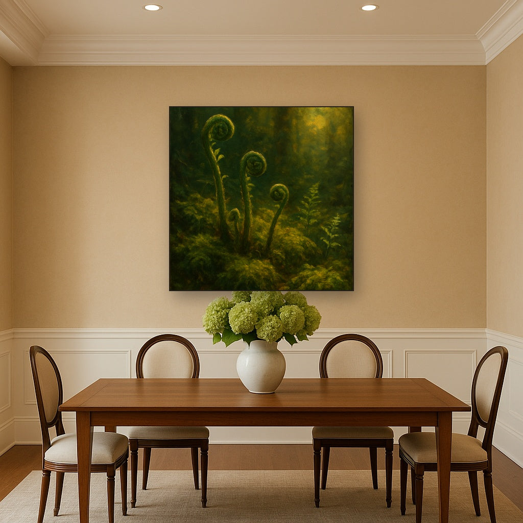 Forest Ferns & Mossy Woodland Herbarium No. 13 Fine Art Oil Painting - View 4