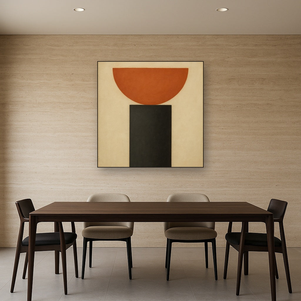 Semicircle Horizon & Minimalist Pillar No. 16 Oil Painting - View 4