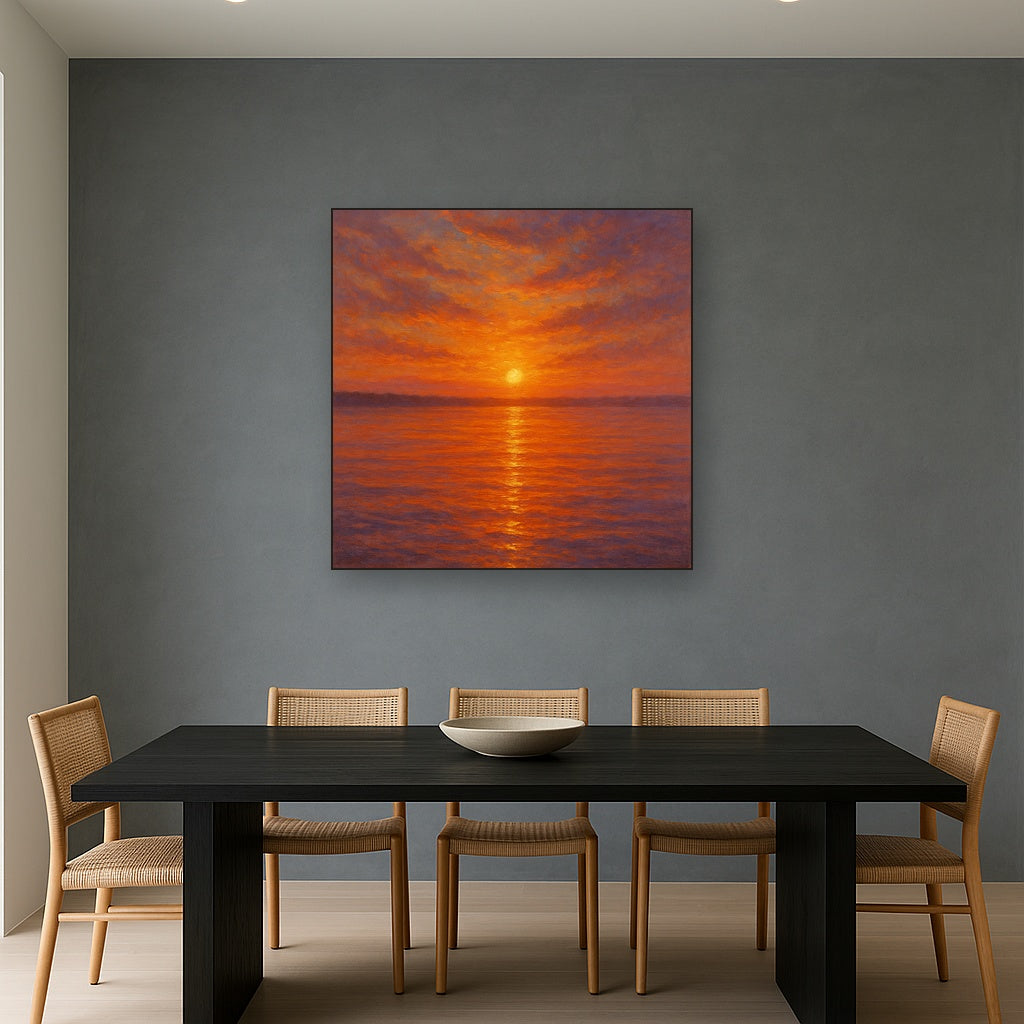 Sunset Glow on Warm Tidal Basin Waters No. 4 Fine Art Oil Painting - View 4