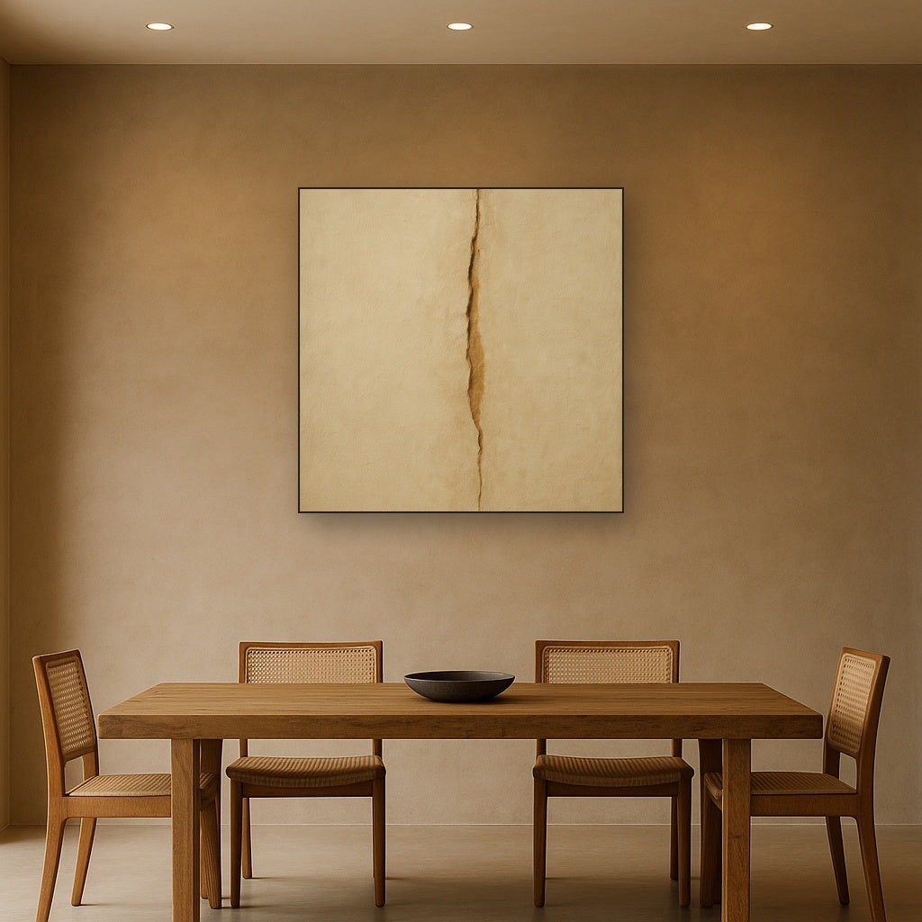 Tactile Stucco & Ochre Rift No. 9 - Modern Fine Art Oil Painting - View 4
