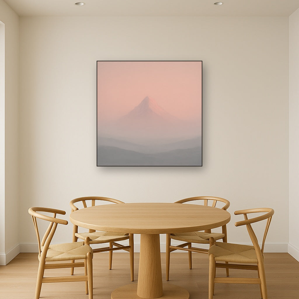 Pale Alpenglow over Distant Glacial Peak No. 18 Oil Painting - View 4