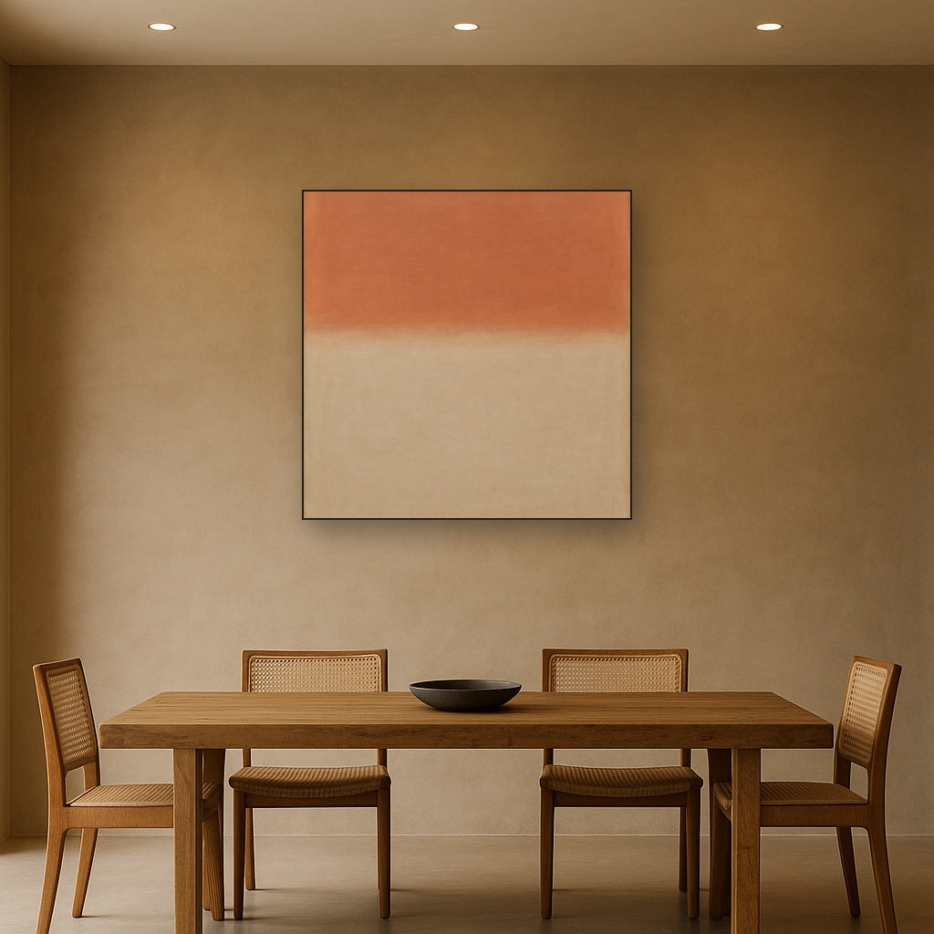 Terracotta & Greige Earth Bands No. 6 - Modern Fine Art Oil Painting - View 4