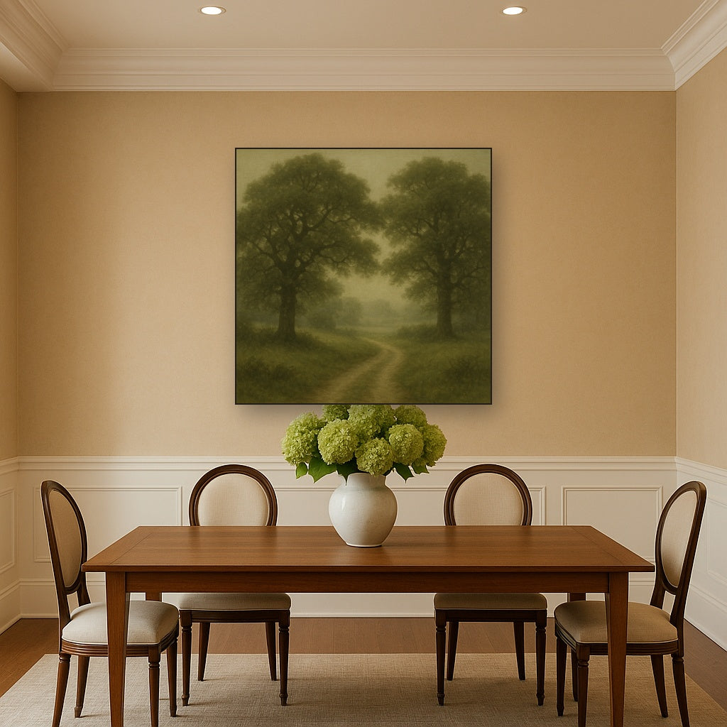 Misty English Countryside Lane No. 5 Oil Painting - View 4