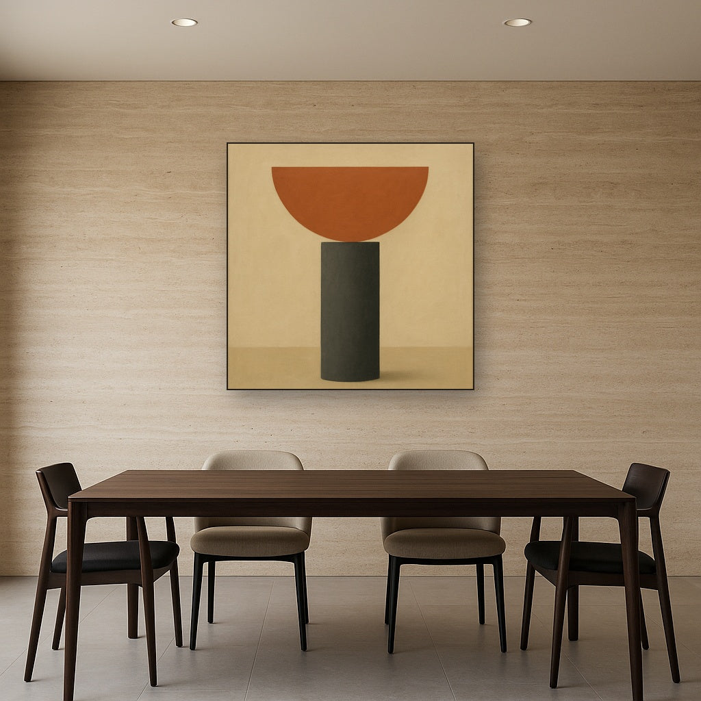 Semicircle Horizon & Minimalist Pillar No. 21 Oil Painting - View 4