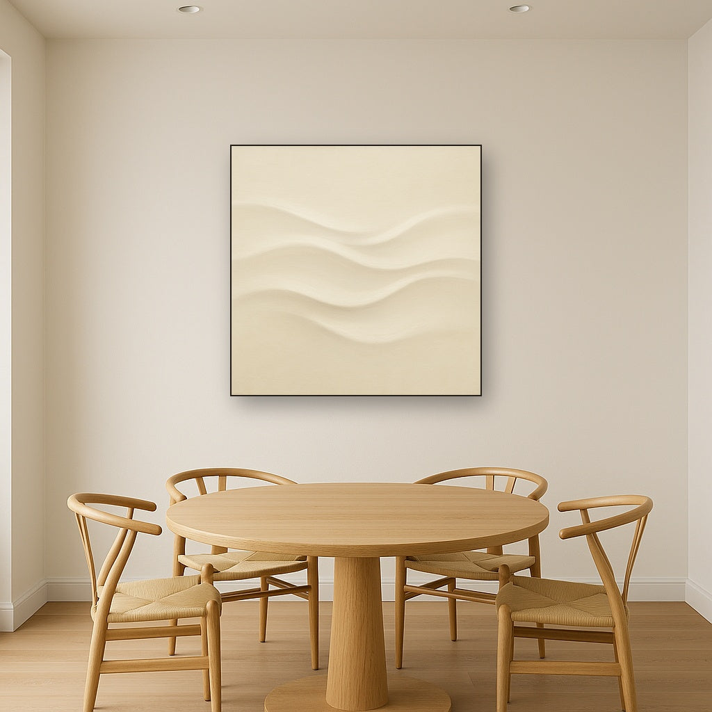 Monochrome Wave Relief No. 2 - Modern Fine Art Oil Painting - View 4