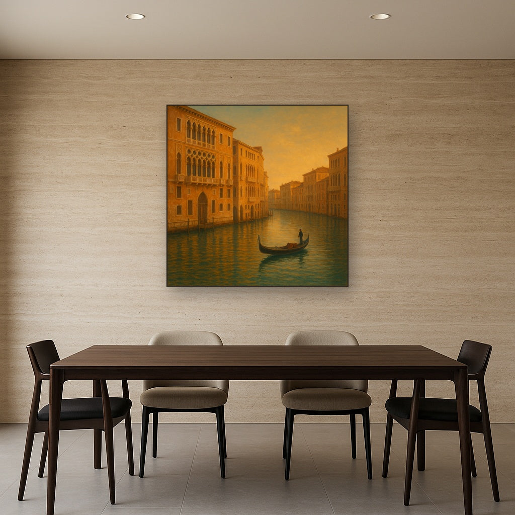 Venetian Canal Palaces at Golden Hour No. 16 Oil Painting - View 4