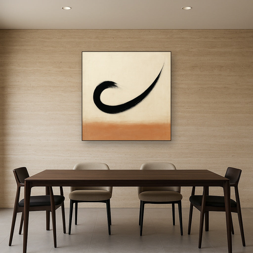 Monochrome Brushstroke Void No. 5 - Modern Fine Art Oil Painting - View 4