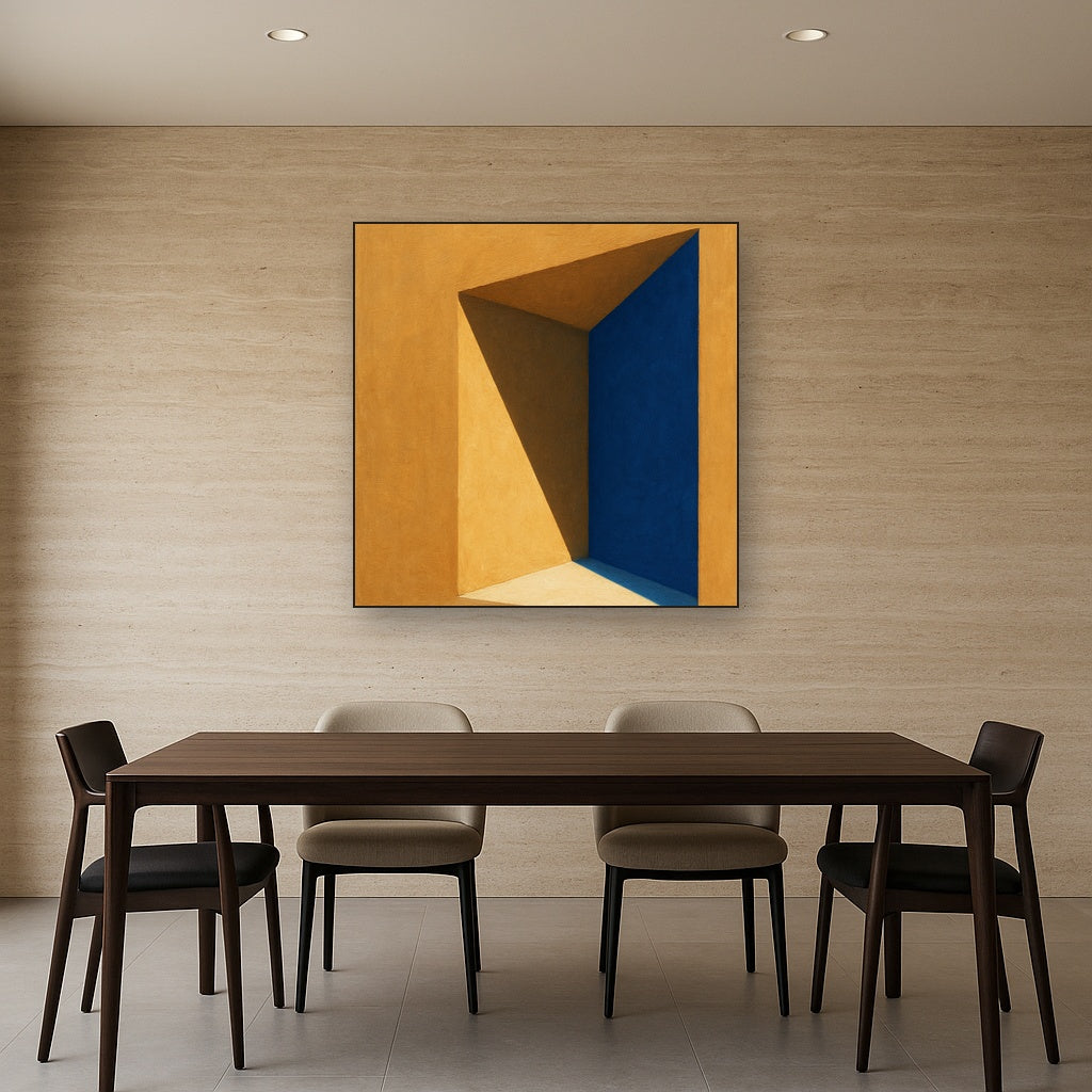 Sun & Shadow Architectural Facade Geometry No. 3 Fine Art Oil Painting - View 4