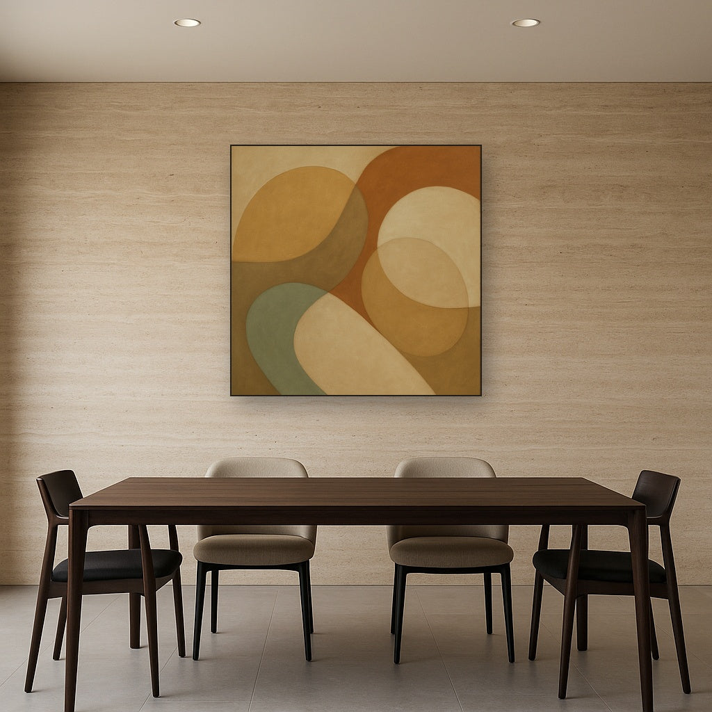 Organic Curved Shapes in Neutral Earth Pigments No. 2 Fine Art Oil Painting - View 4