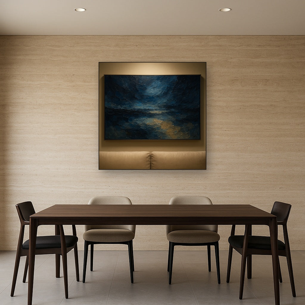 Nocturne Symphony Horizontal Abstract Oil Painting - View 4