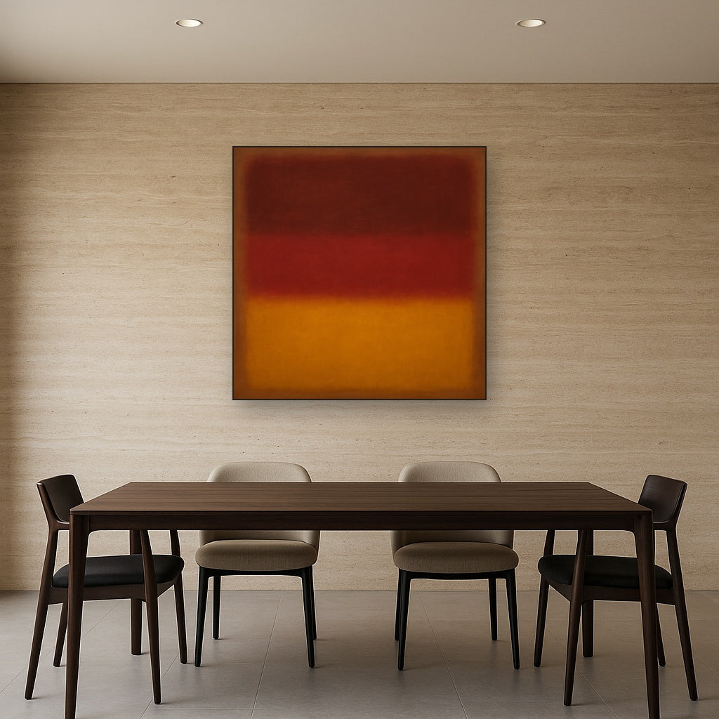 Crimson Burgundy & Saffron Gold Color Vibrations No. 10 Oil Painting - View 4