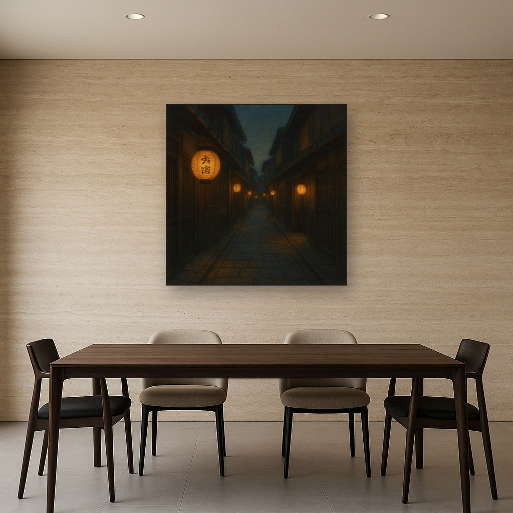 Old Kyoto Gion Alley in Soft Lantern Light No. 10 Oil Painting - View 4