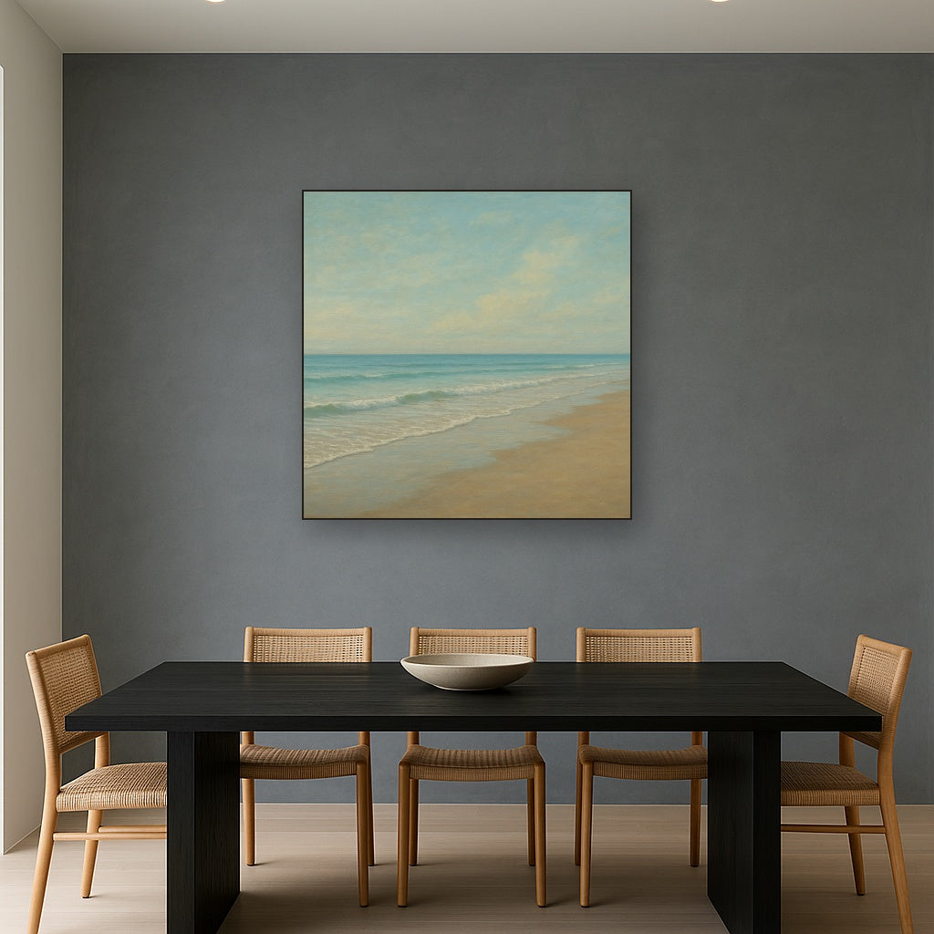 Tranquil Morning Tide over Soft Sand Beach No. 10 Fine Art Oil Painting - View 4