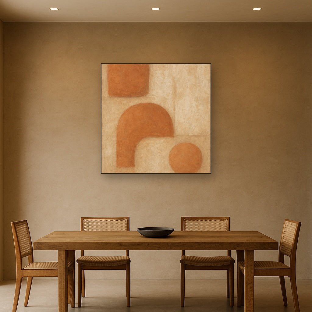 Earthy Terracotta & Weathered Plaster Wash No. 4 Oil Painting - View 4