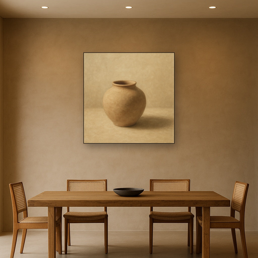 Organic Clay Vessel & Solitary Shadow No. 22 Oil Painting - View 4