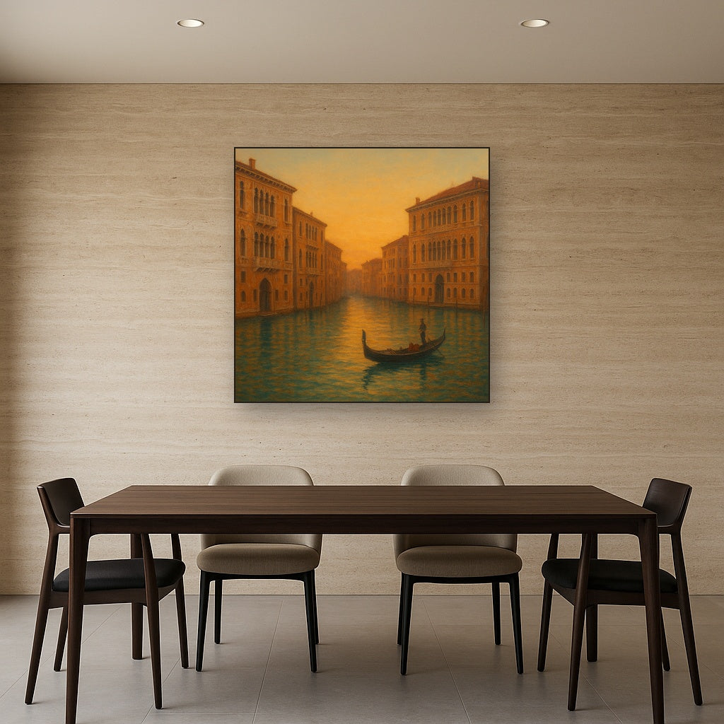 Venetian Canal Palaces at Golden Hour No. 5 Oil Painting - View 4