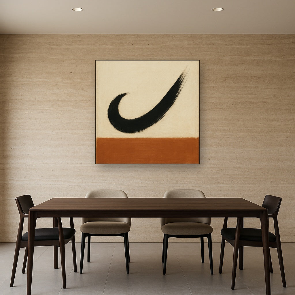 Monochrome Brushstroke Void No. 5 - Modern Fine Art Oil Painting - View 4